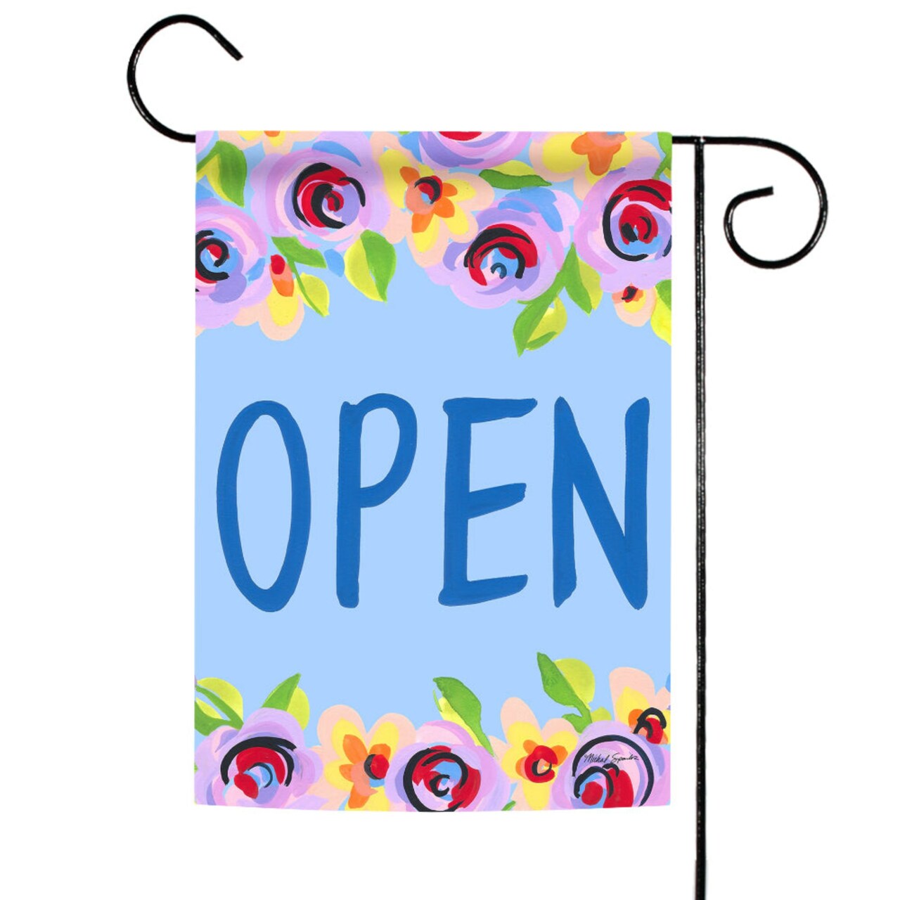 Toland Home Garden Blue and Green Floral Open Outdoor Garden Flag 18" x 12.5"